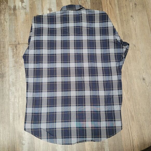 Vintage Flying R Ranchwear Shirt Western Pearl Snap Mens Large 17 34 USA 90s - Picture 4 of 6